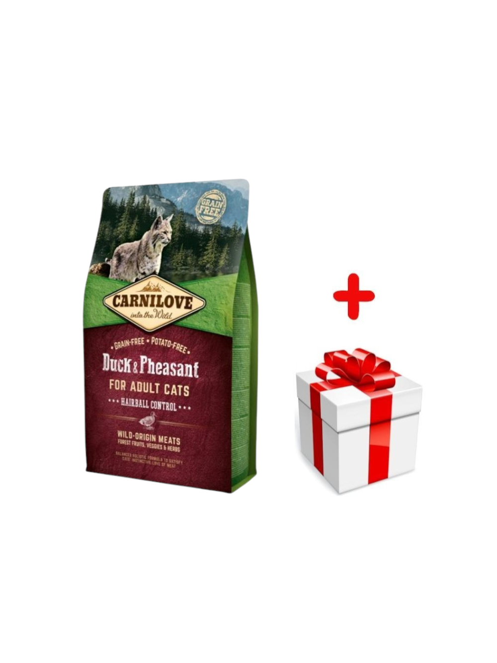 CARNILOVE Cat Duck & Pheasant Hairball Control 2kg + niespodzianka dla kota GRATIS!