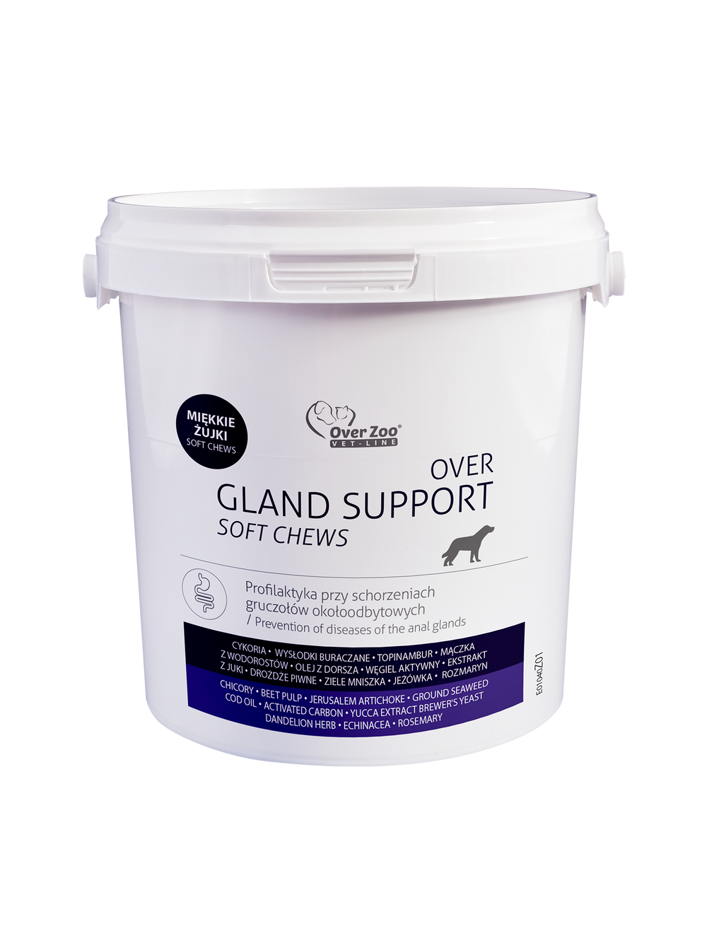 OVER Gland Support soft chews - na gruczoły około odbytowe -  90 żujek + Herbal Spray 50ml GRATIS