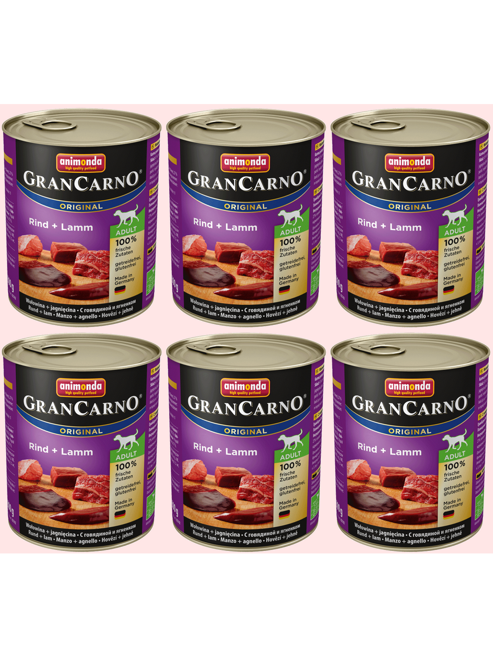 ANIMONDA GranCarno Adult Dog smak: Wołowina + jagnięcina 6 x 800g
