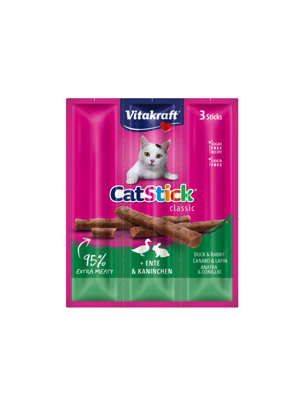 Vitakraft Kabanosy Cat Stick Mini królik z kaczką dla kota 18g