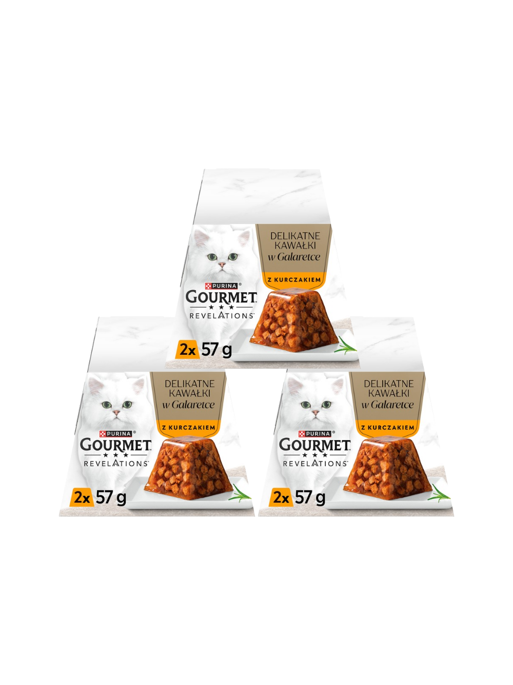 GOURMET Revelations Delikatne Kawałki w Galaretce z Kurczakiem 3x(2x57g)