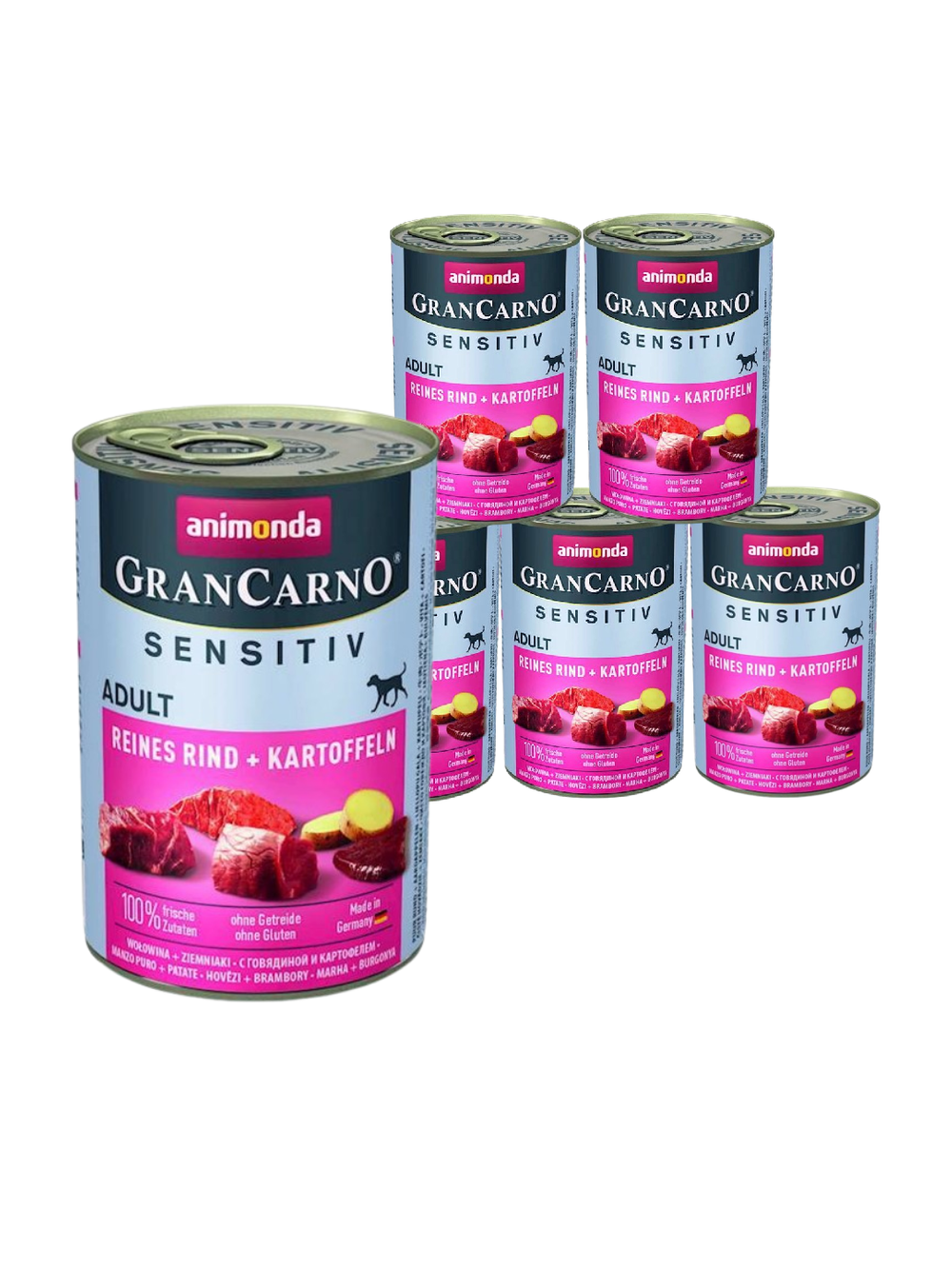 ANIMONDA GranCarno Sensitiv  Adult Dog smak: Wołowina, Ziemniaki 6x400g