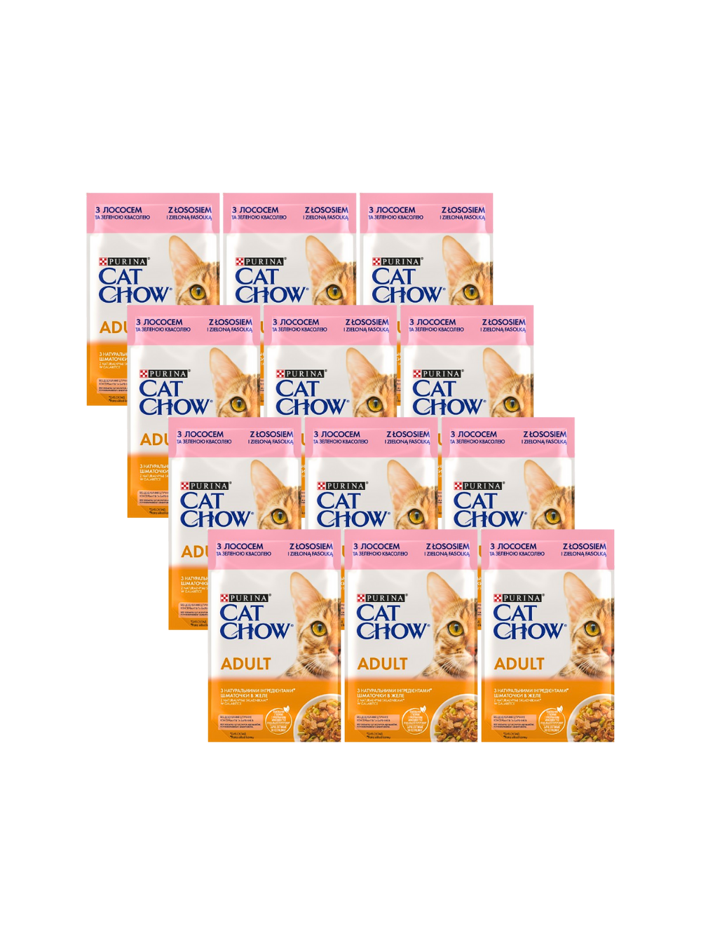 PURINA Cat Chow Adult Karma dla kotów z łososiem i zieloną fasolką w galaretce 12x85g