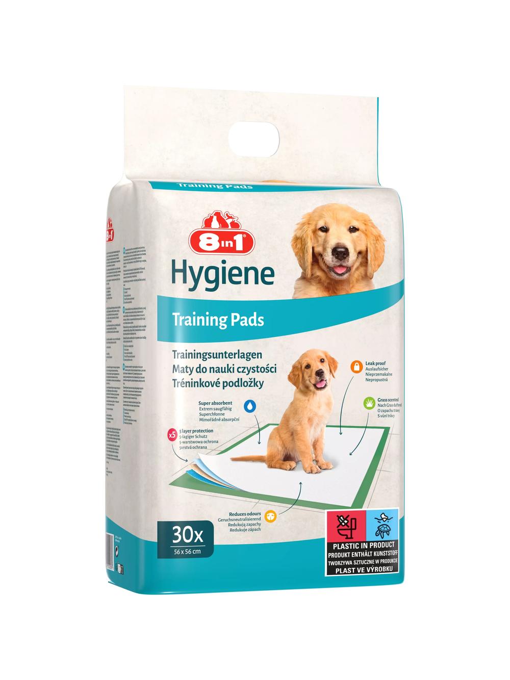 8in1 Mata absorbująca Training Pads - zapach trawy  57x56cm - Large Bag 30szt