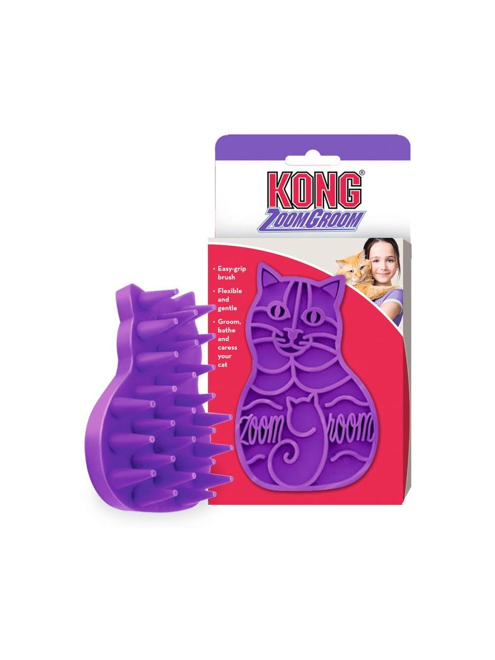 KONG Zoom Groom szczotka dla kota fioletowa