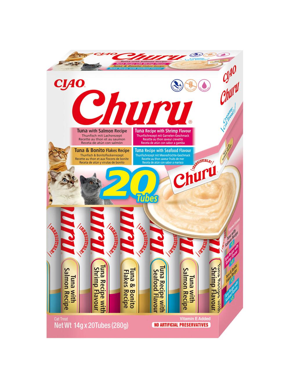INABA  Churu dla kota - mix z Owocami Morza 20x14g