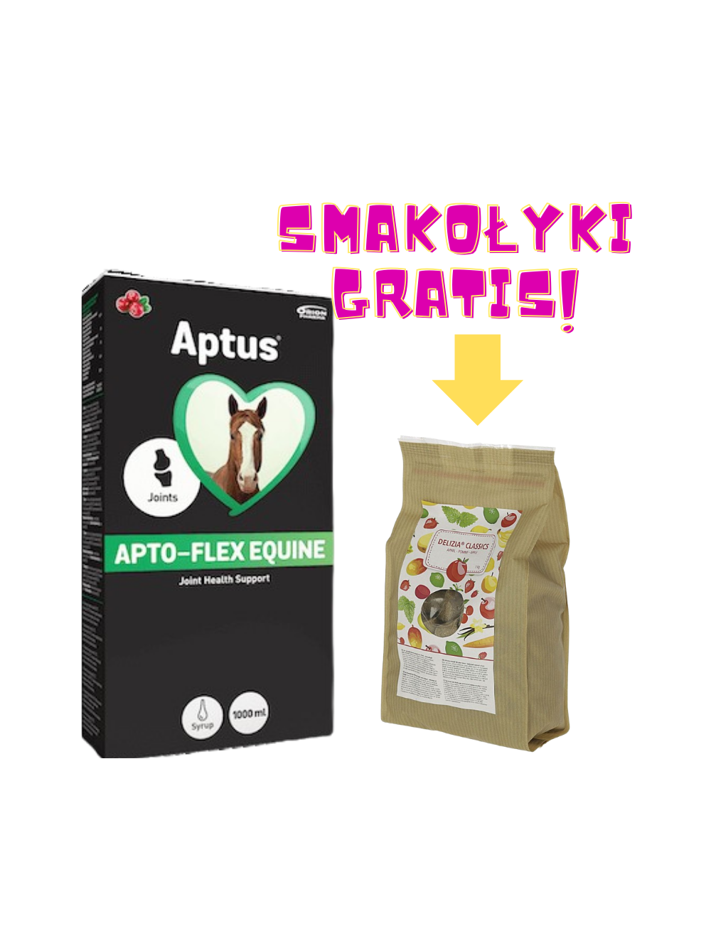 ORIONPHARMA Apto-Flex EQ 1000ml + KERBL Delizia Smakołyki jabłko 1kg  GRATIS!!!