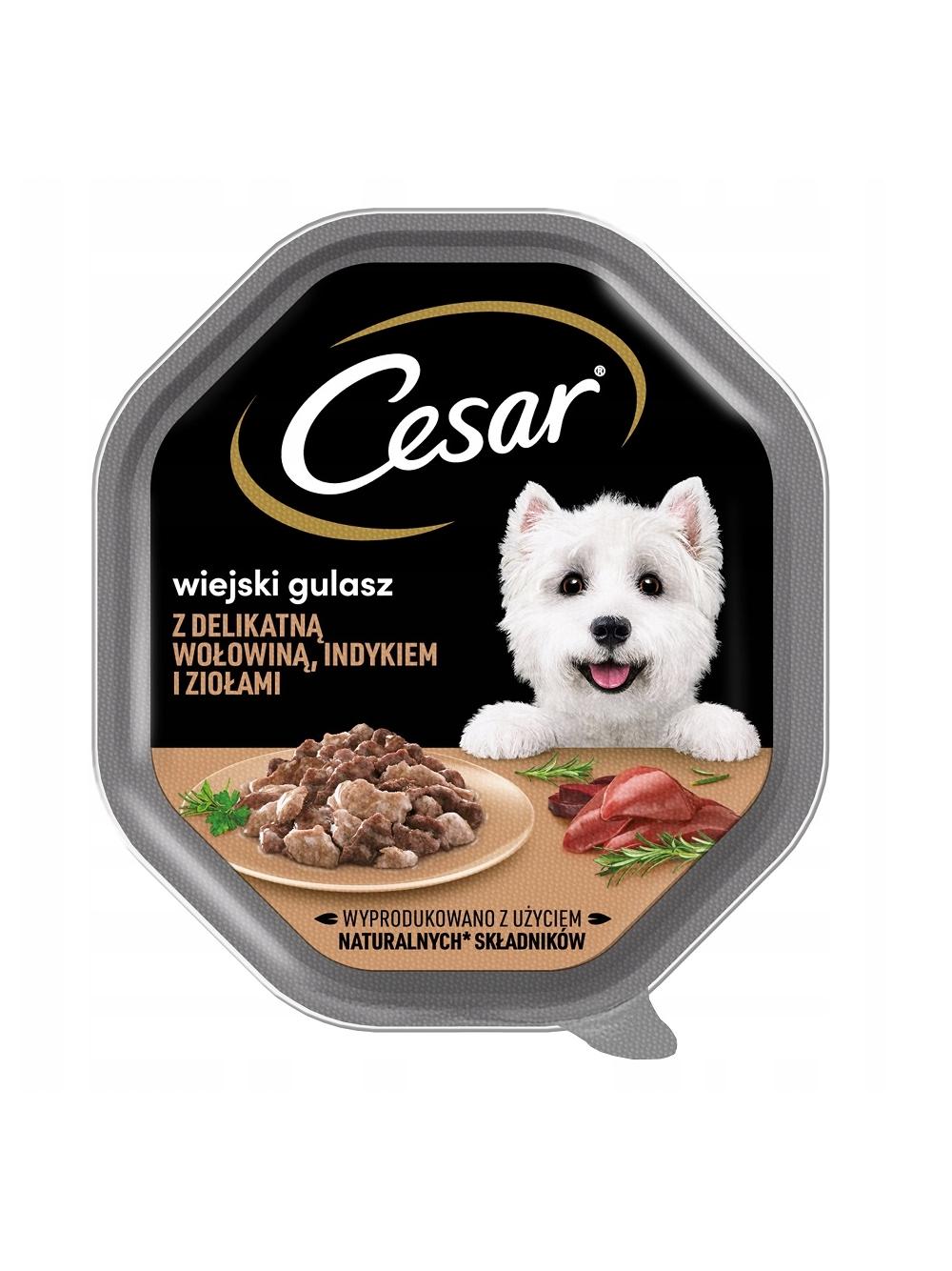CESAR tacka 150 g – mokra karma pełnoporcjowa z indykiem i wołowiną w sosie