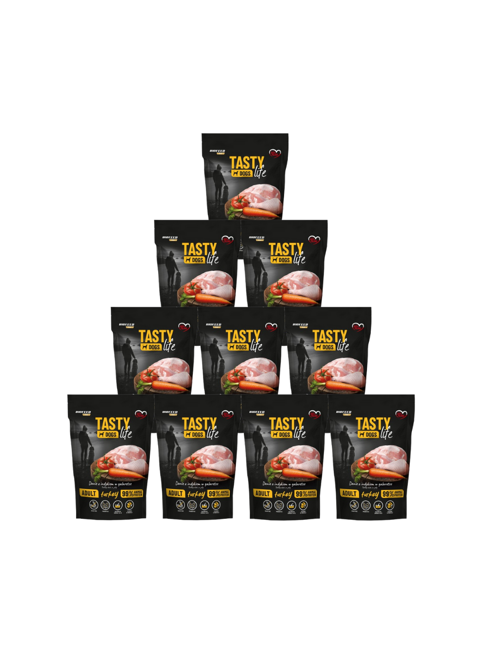 Tasty Dogs Life Danie z indykiem w galaretce 10x500g