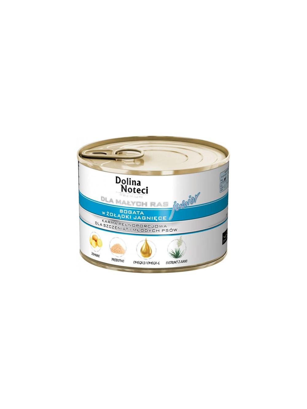 Dolina Noteci PREMIUM dla psów małych ras JUNIOR bogata w żołądki jagnięce 12x185 g