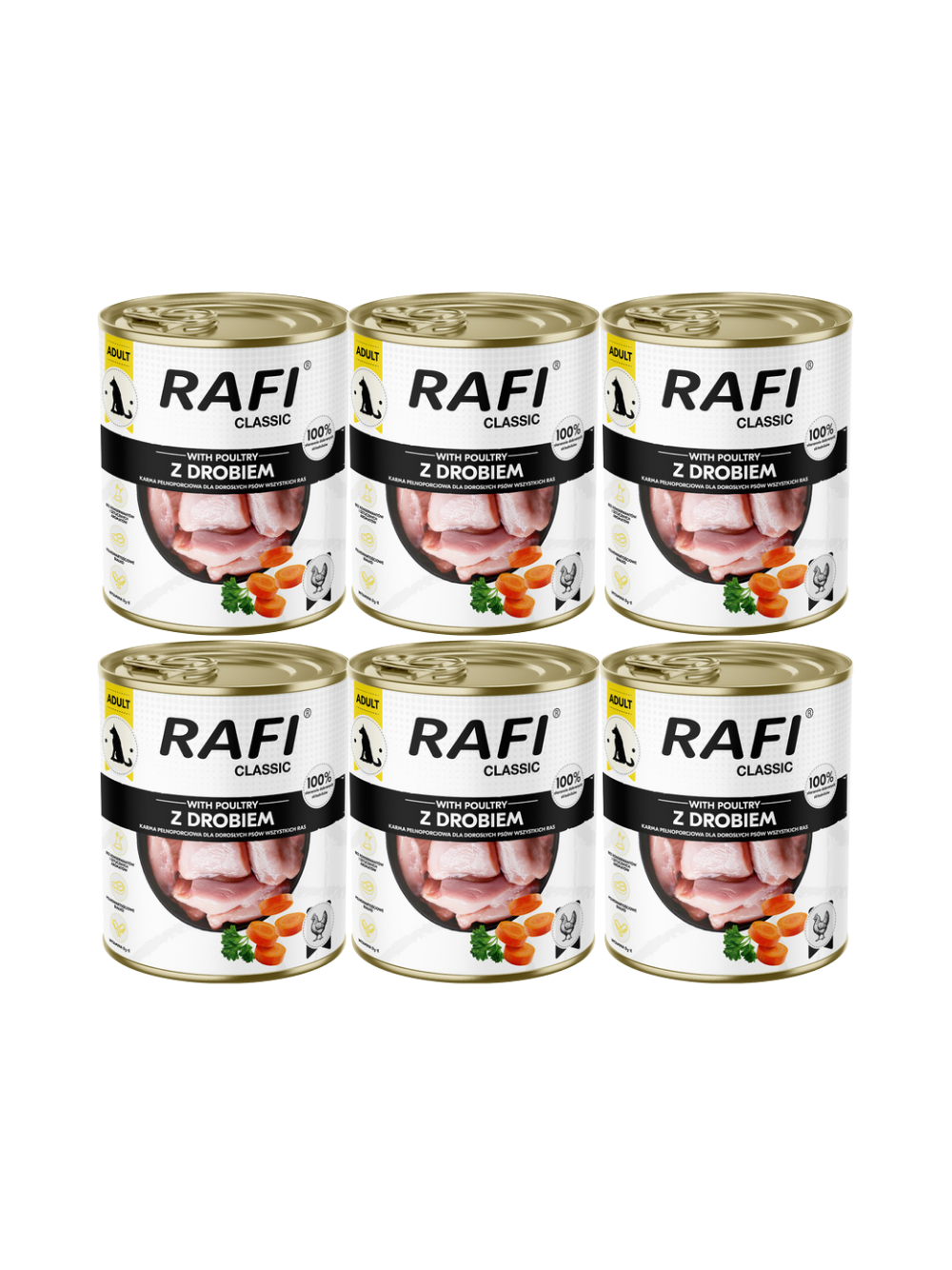 DOLINA NOTECI Mokra karma dla psa Rafi Classic z drobiem 6x800g