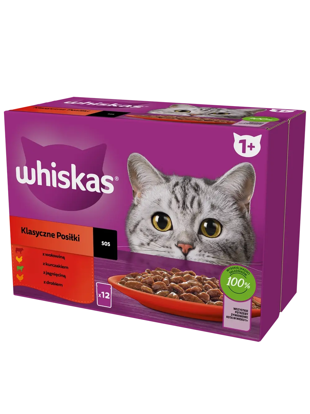 WHISKAS Adult saszetki 8x(12x85g)- Drobiowa Uczta + Klasyczne Posiłki