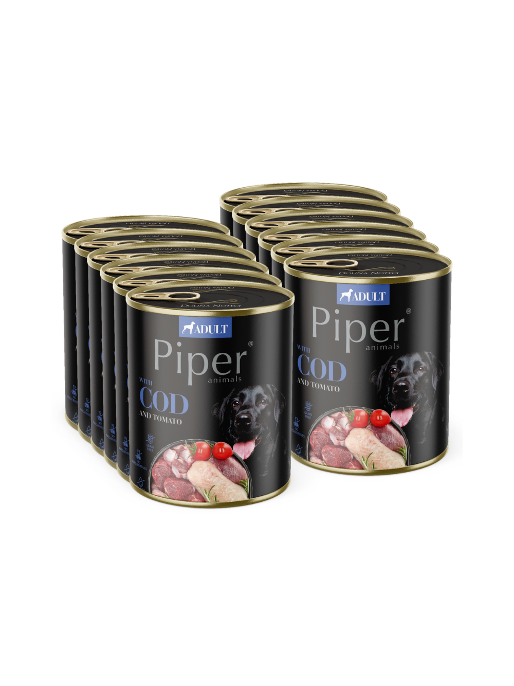 DOLINA NOTECI Piper dla psa z dorszem i pomidorem 12x800g
