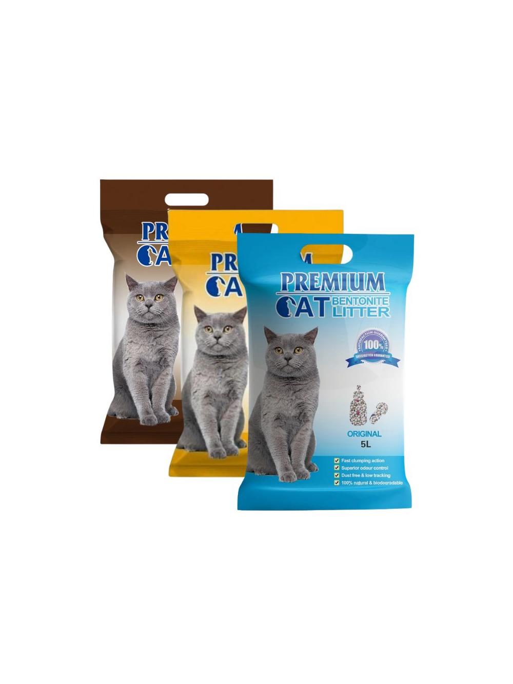Premium Cat Żwirek Bentonitowy Zbrylający - Mix 3x5L
