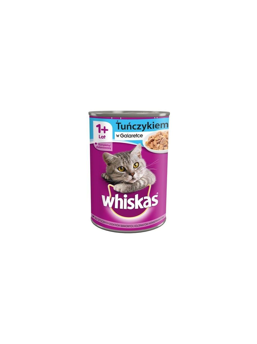 WHISKAS Adult puszka 12 x 400g - mokra karma dla kotów z tuńczykiem w galaretce