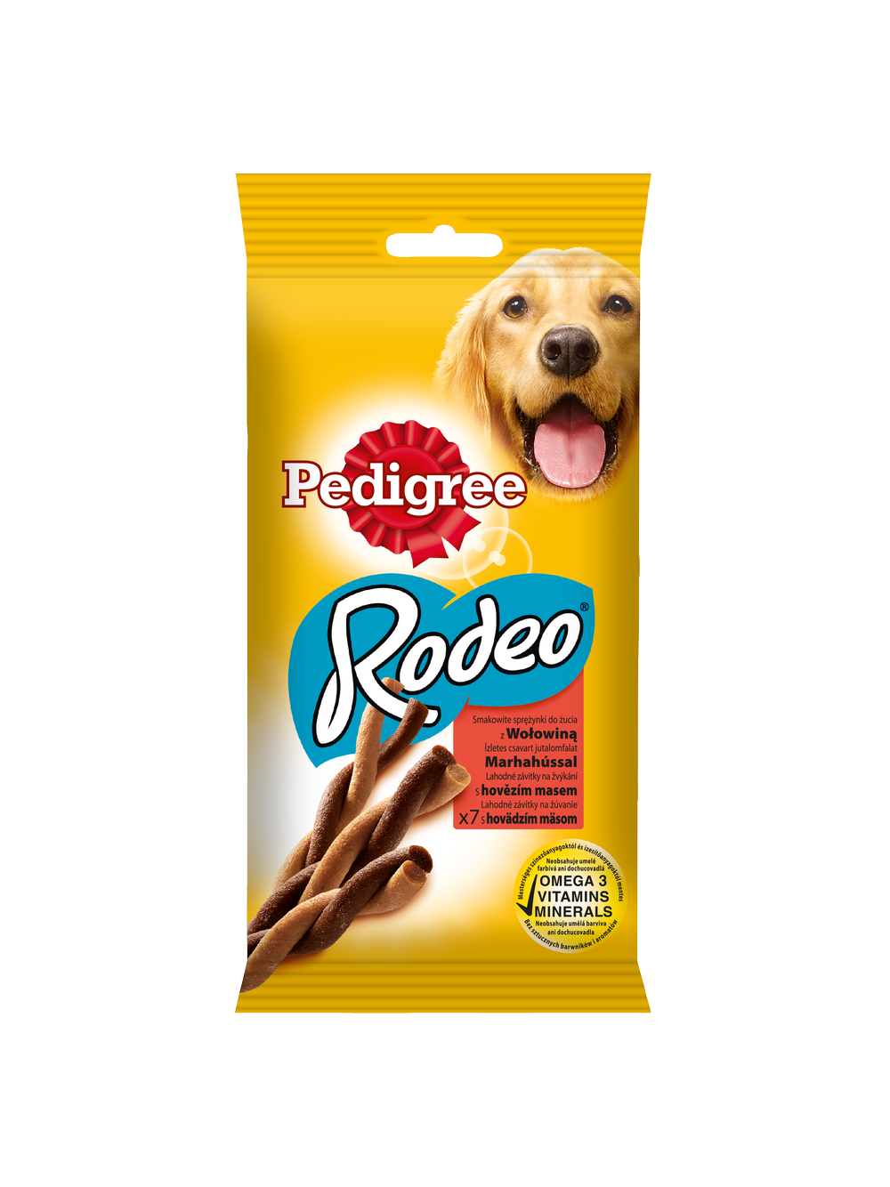 PEDIGREE® Rodeo™ 3x123g - przysmak dla dorosłych psów, z wołowiną