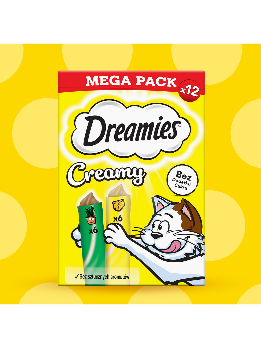 DREAMIES Creamy z serem i z kocimiętką 12x10g
