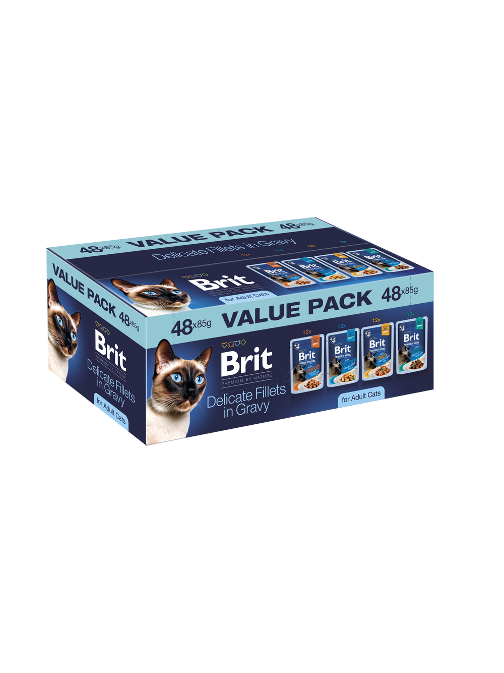 Brit Premium by Nature Value Pack for Adult Cats 48x85g (Delicate Fillets in Gravy)