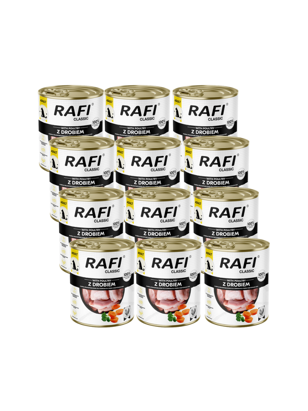DOLINA NOTECI Mokra karma dla psa Rafi Classic z drobiem 12x800g