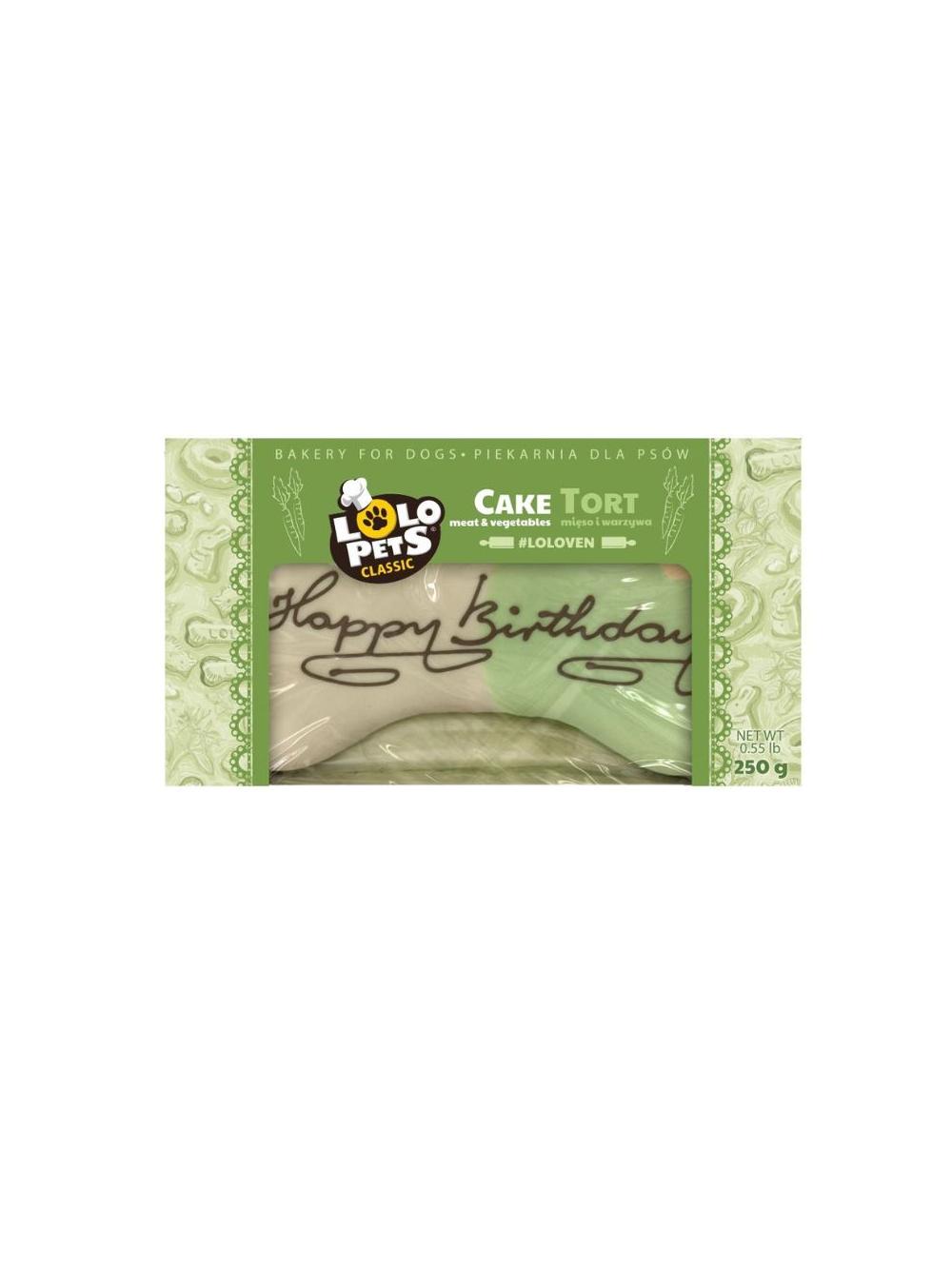 LOLO PETS Tort dla psa "Happy Birthday" smak mięsno-warzywny 250g
