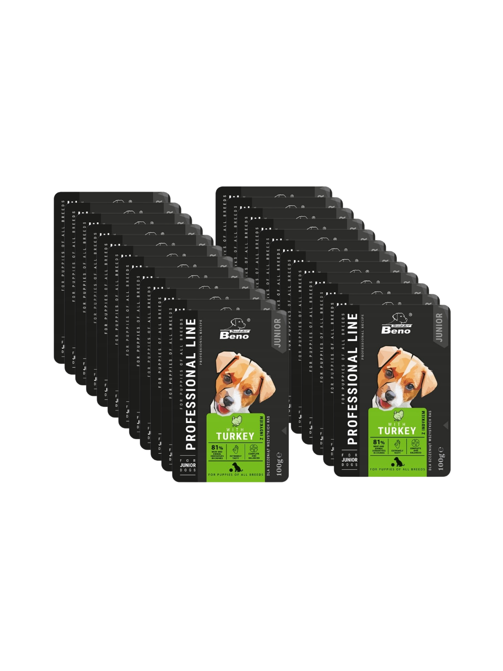 SUPER BENO Junior saszetka dla szczeniąt wszystkich ras z indykiem 24x100g