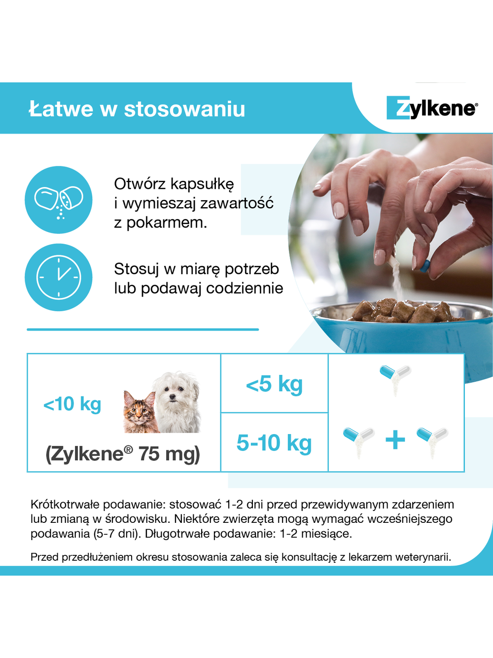 VETOQUINOL Zylkene 75mg Dla Kotów I Psów Niewielkich Rozmiarów Na Uspokojenie 100tab.