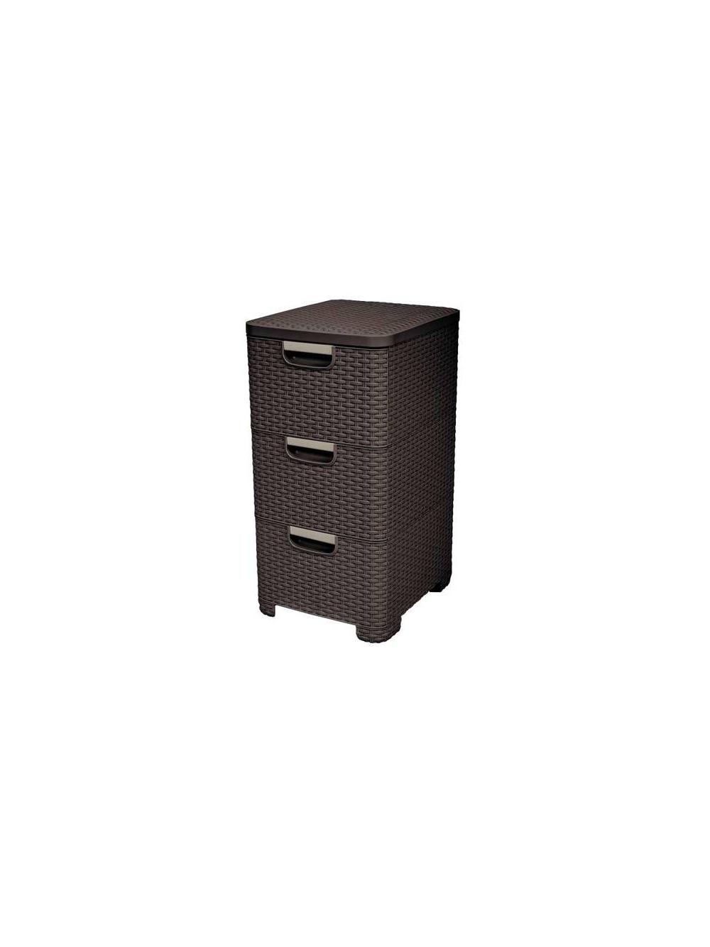 Curver Regał z szufladami 3x14L STYLE ciemny brąz