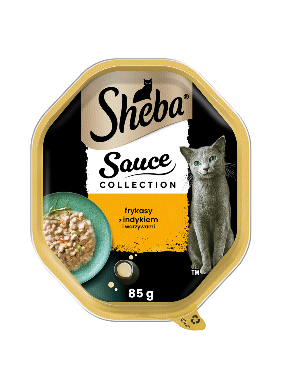 SHEBA Sauce Collection tacka 22x85 g – mokra karma pełnoporcjowa dla dorosłych kotów, frykasy z indykiem i warzywami, w sosie