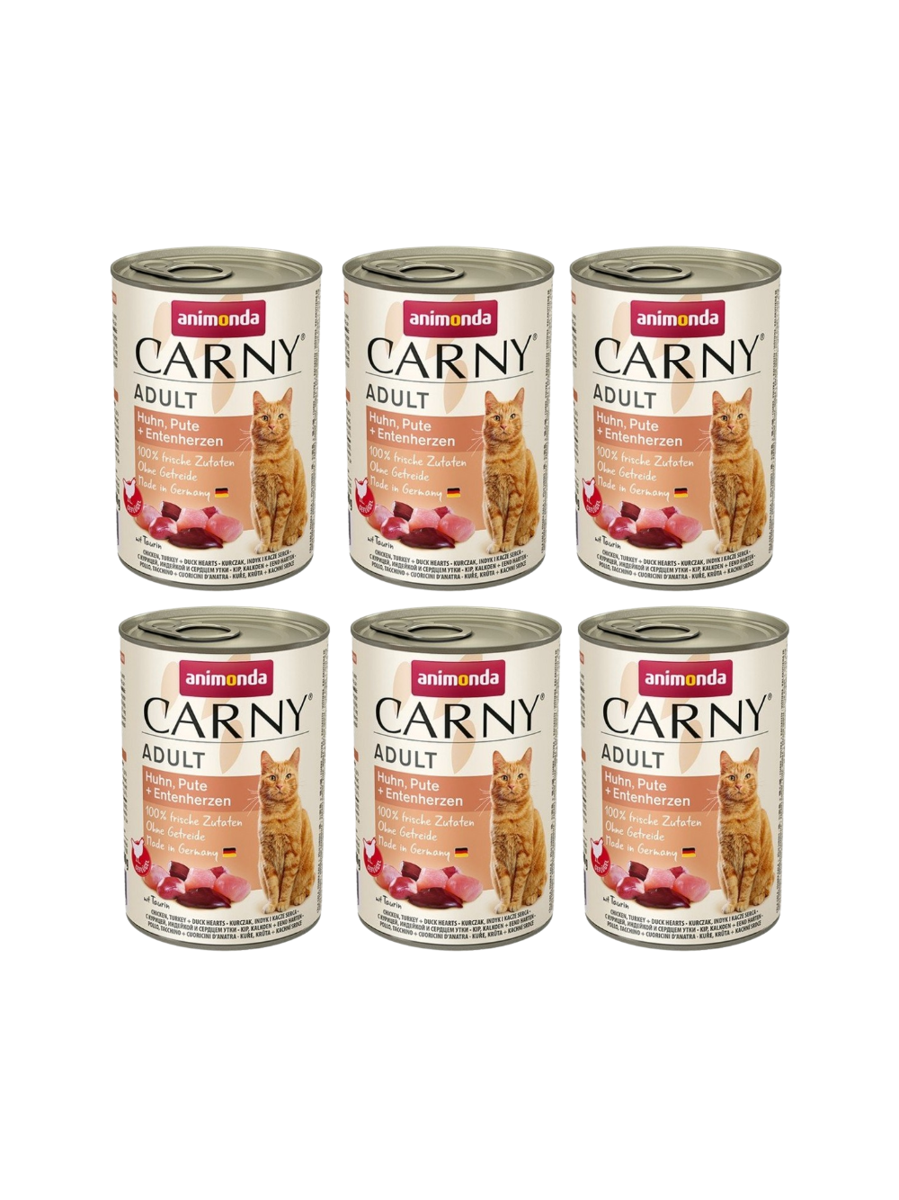 ANIMONDA Cat Carny Adult smak: kurczak, indyk i serca kaczki 6x400g