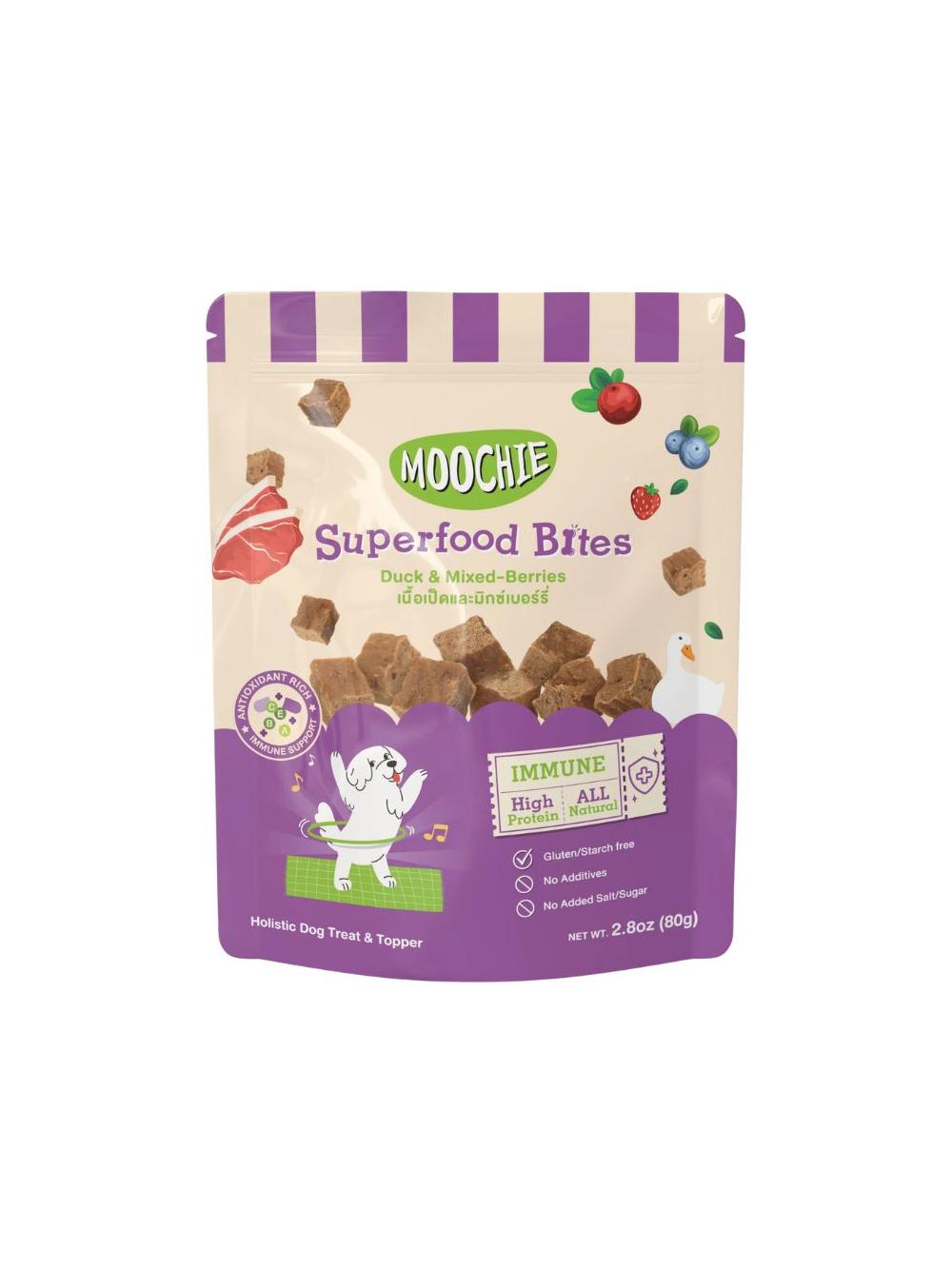 MOOCHIE Superfood Bites Duck & Mixed-Berries 40g smakołyki dla psa