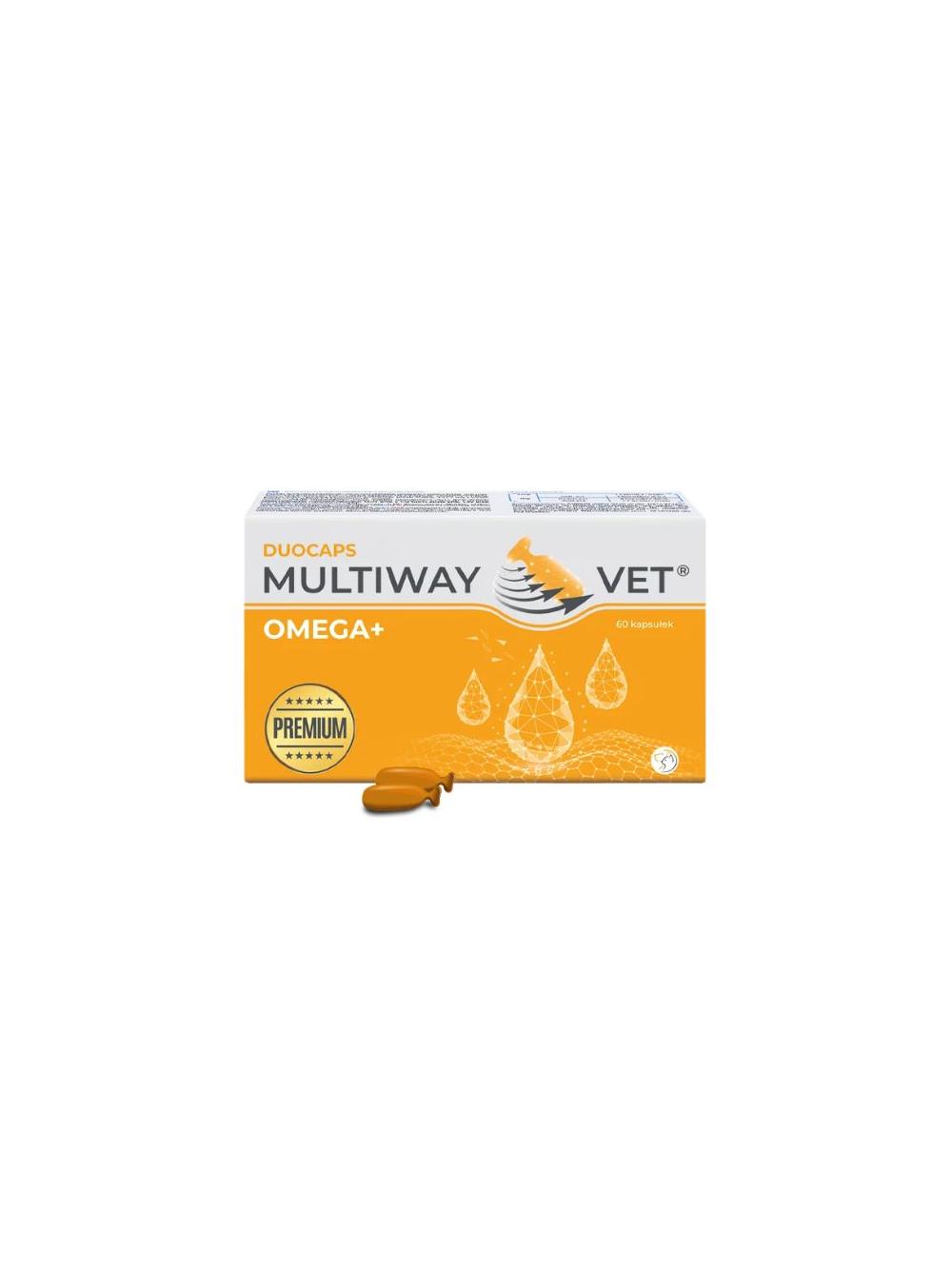 MULTIWAY VET® DUOCAPS OMEGA+ – kapsułki twist-off do suplementacji kwasów tłuszczowych dla psa i kota 60 kapsułek