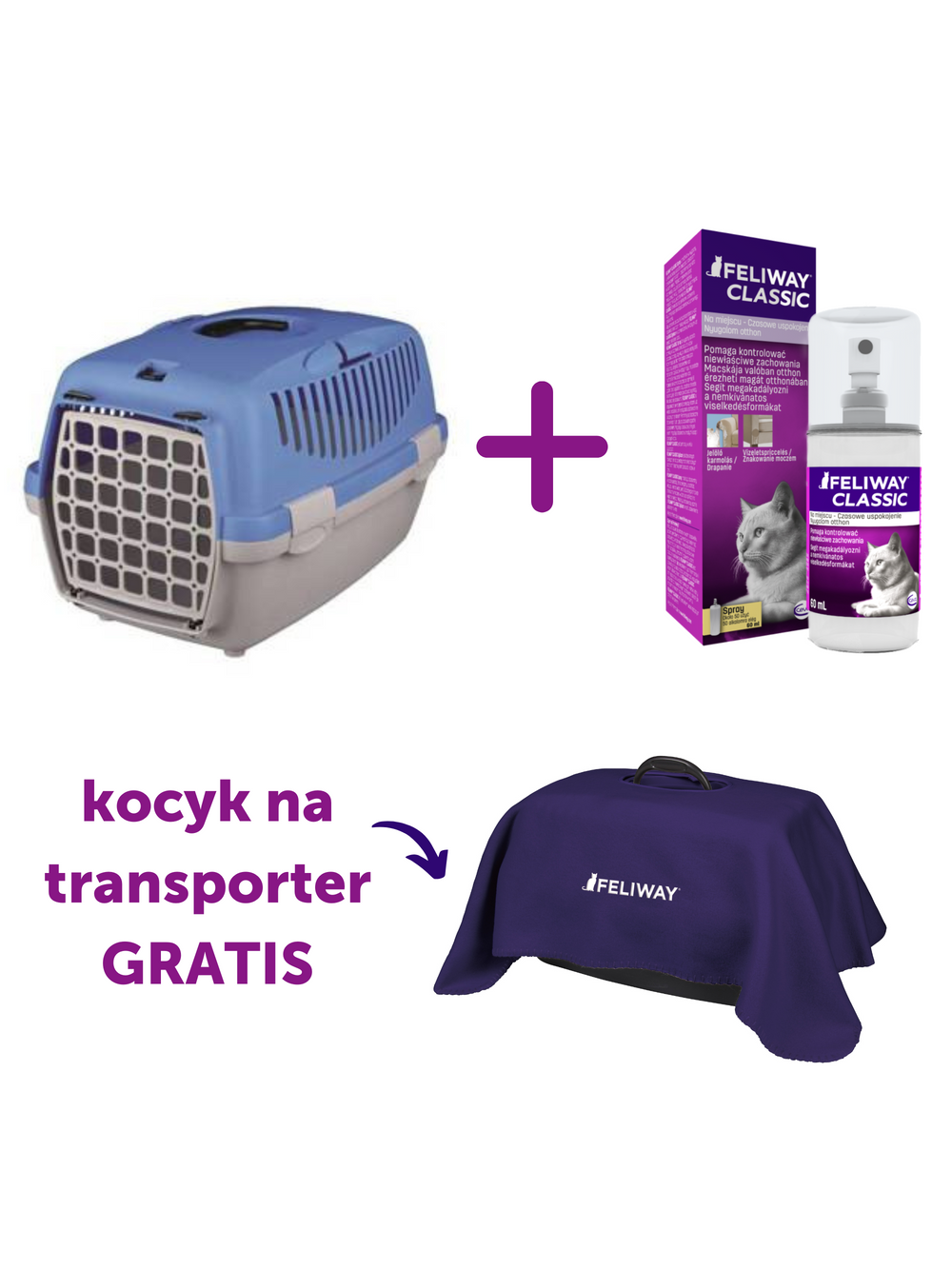 TRIXIE Box transportowy CAPRI 32x31x48cm niebieski+ Feliway Spray 60ml + kocyk GRATIS!