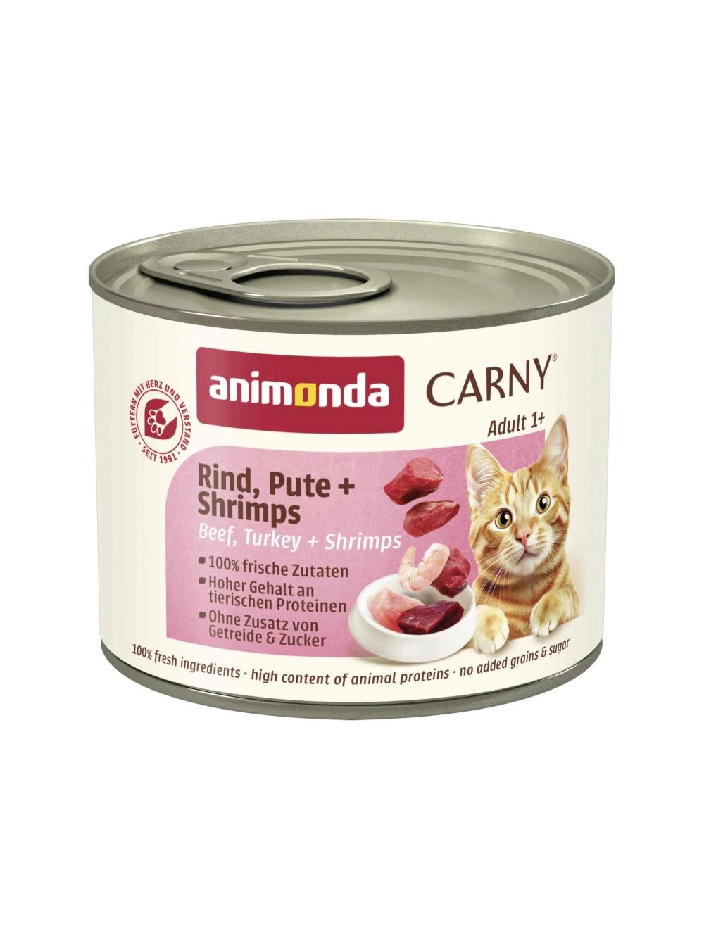 ANIMONDA Cat Carny Adult smak: indyk i krewetki 12 x 200g