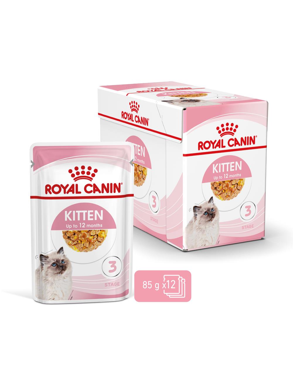 ROYAL CANIN Kitten Instinctive w galaretce 12x85g karma mokra w galaretce dla kociąt do 12 miesiąca życia + Royal Canin piłka dla kota GRATIS!!!