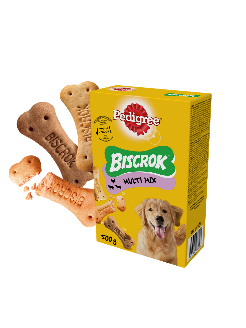 PEDIGREE® Biscrok™ Multi Mix 12x500 g – karma uzupełniająca dla dorosłych psów, o smaku kurczaka, wołowiny i jagnięciny