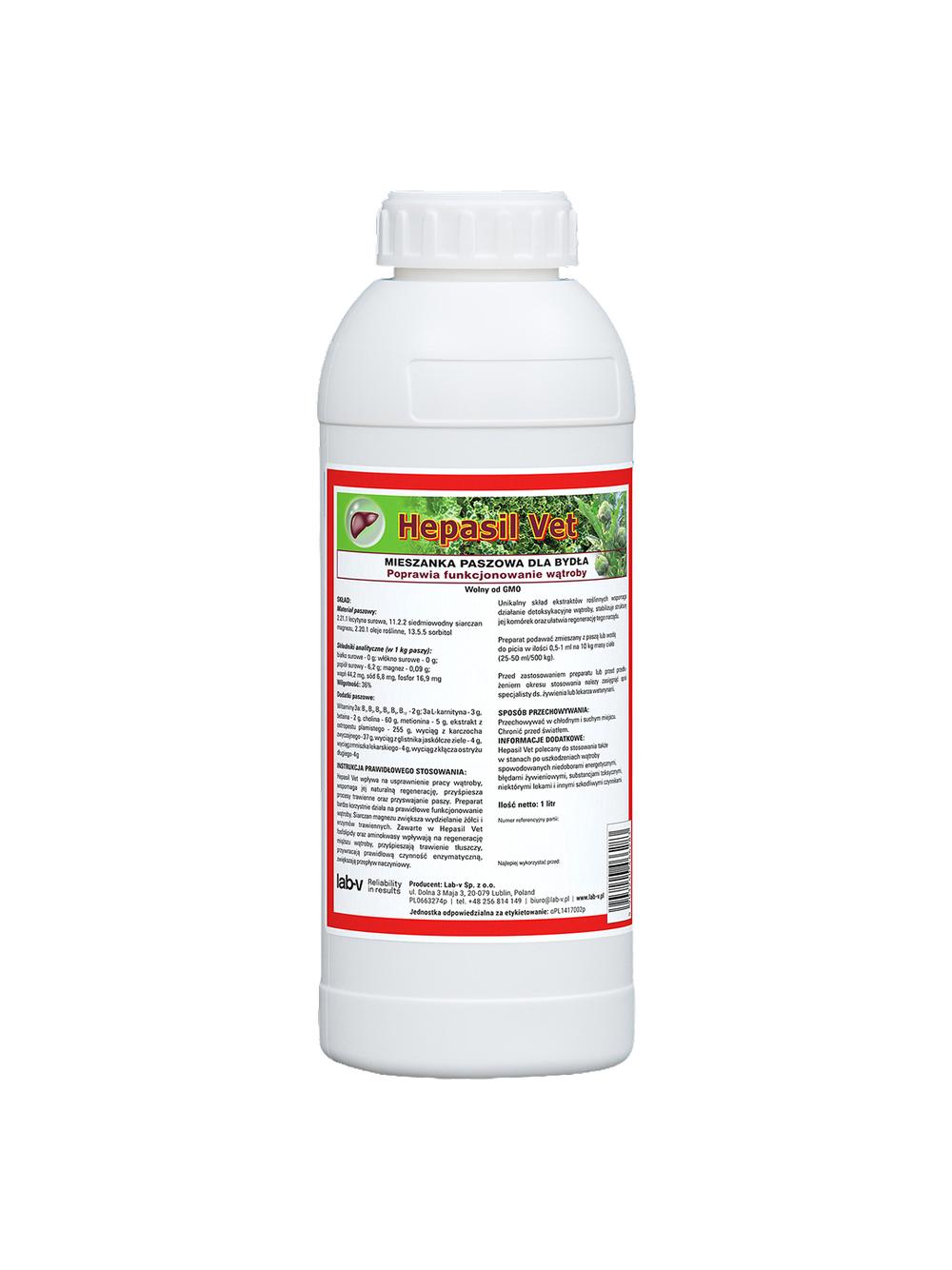 Lab-v Hepasil Vet Dla Bydła - Mieszanka Paszowa Dla Bydła Na Poprawę Funkcjonowania Wątroby 1kg