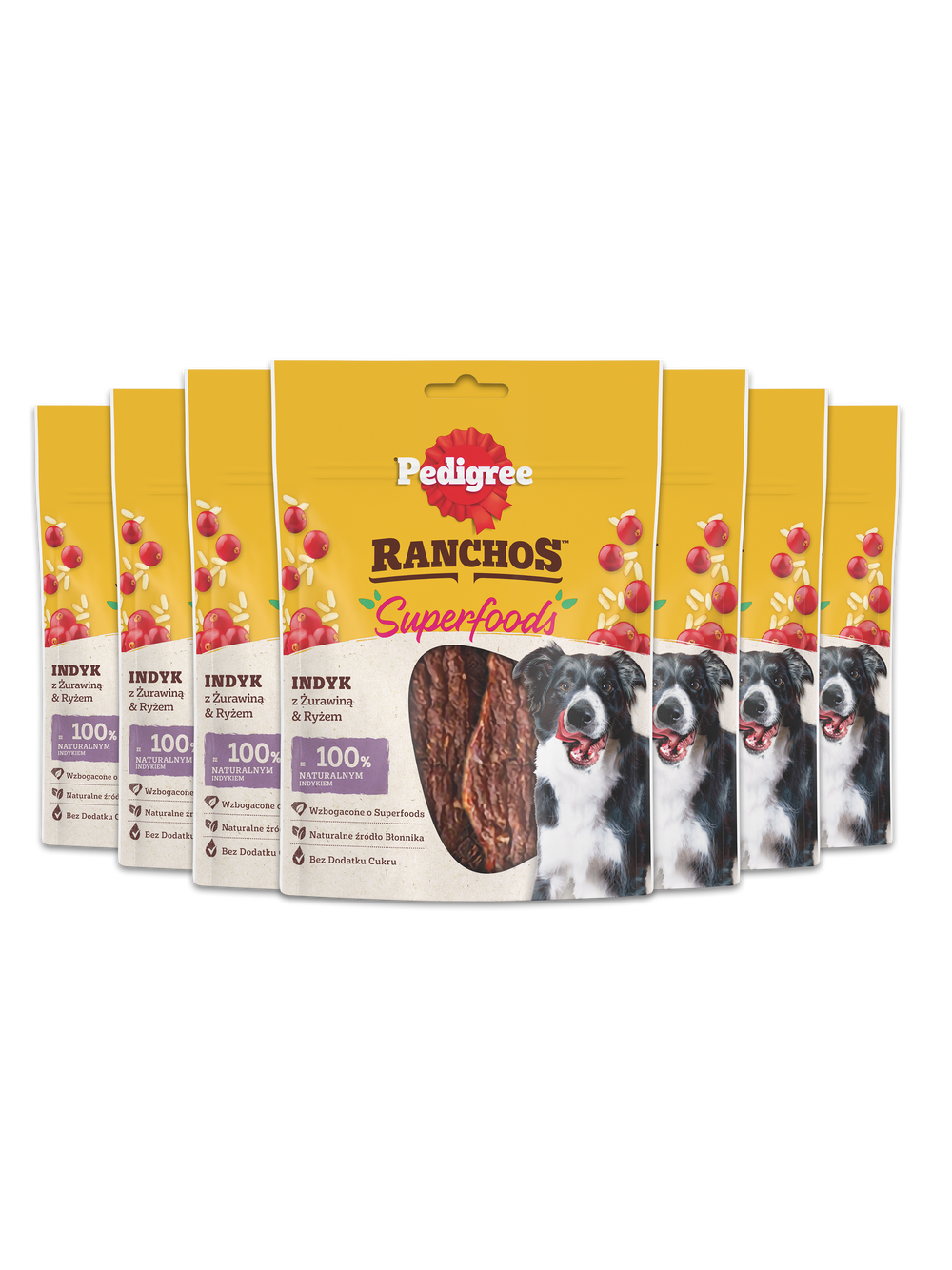 PEDIGREE® Ranchos™ Superfoods z indykiem 7x70g