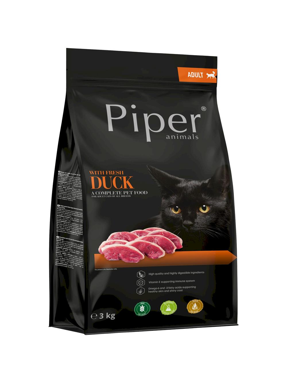 DOLINA NOTECI Piper Animals z kaczką dla kotów 3kg