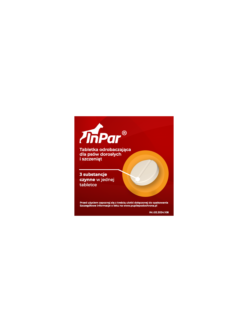 InPar 50/144/200 mg tabletki dla psów (20 tabletek)