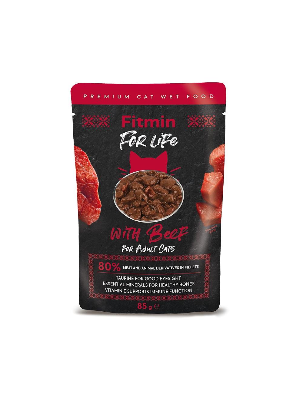 Fitmin Cat For Life Adult Beef 85g