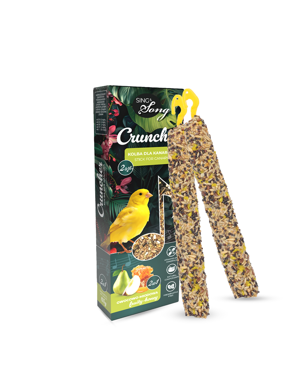 SING&SONG cruncher dla kanarka 85g 2w1 owocowo- miodowy