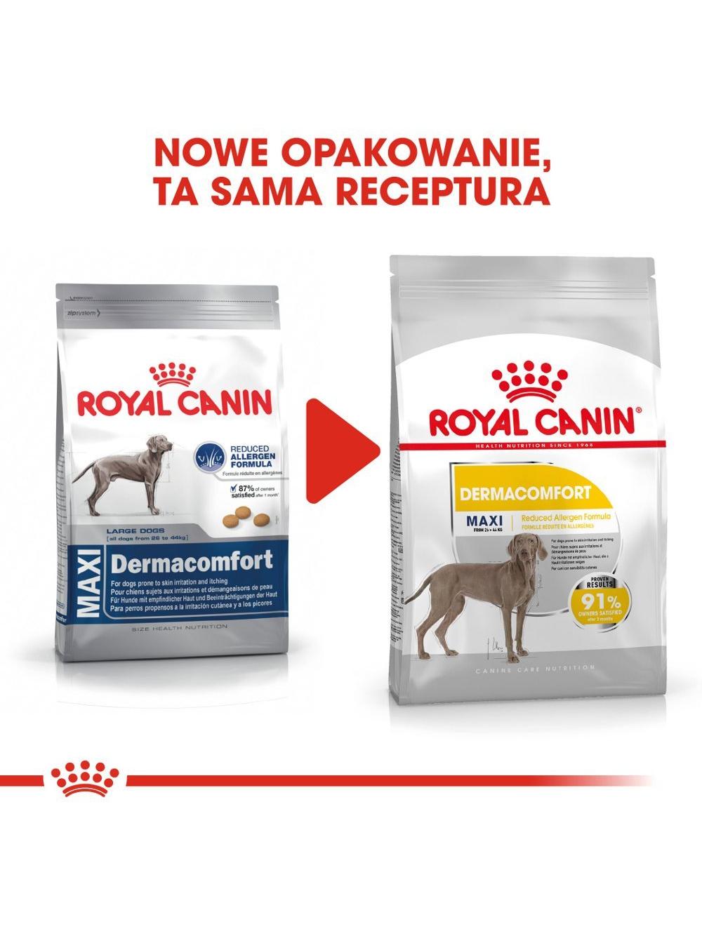 ROYAL CANIN CCN Maxi Dermacomfort 11,7kg karma sucha dla psów dorosłych, ras dużych, o wrażliwej skórze, skłonnej do podrażnień /Opakowanie uszkodzone (6102) !!!