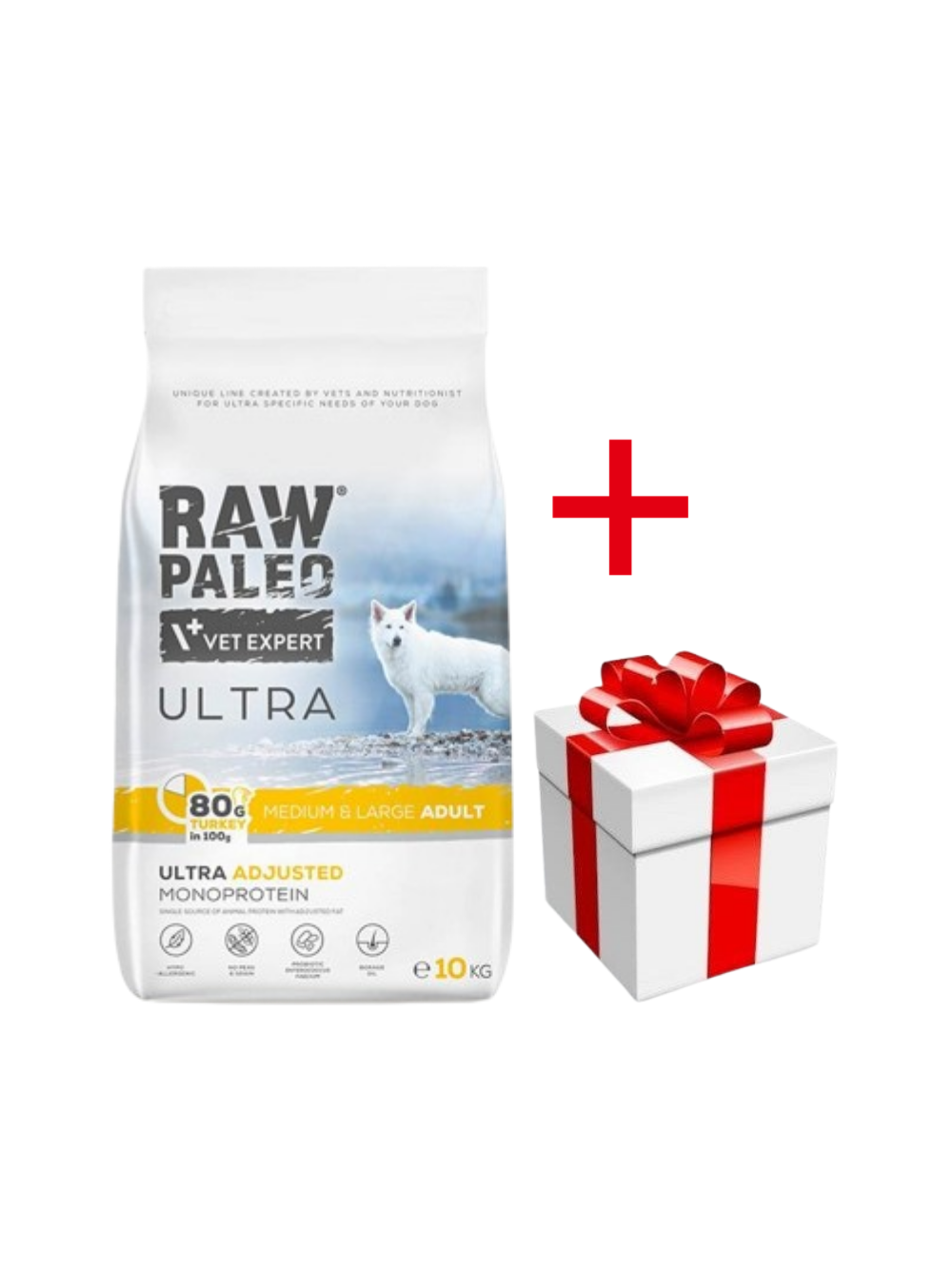 Vetexpert Raw Paleo Turkey Adult Medium/ Large 10kg  + niespodzianka dla psa GRATIS!