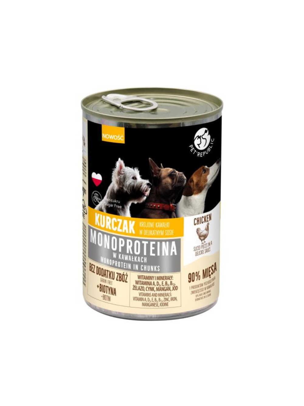 PetRepublic karma monoproteinowa z kurczaka dla psa, kawałki w sosie 400g