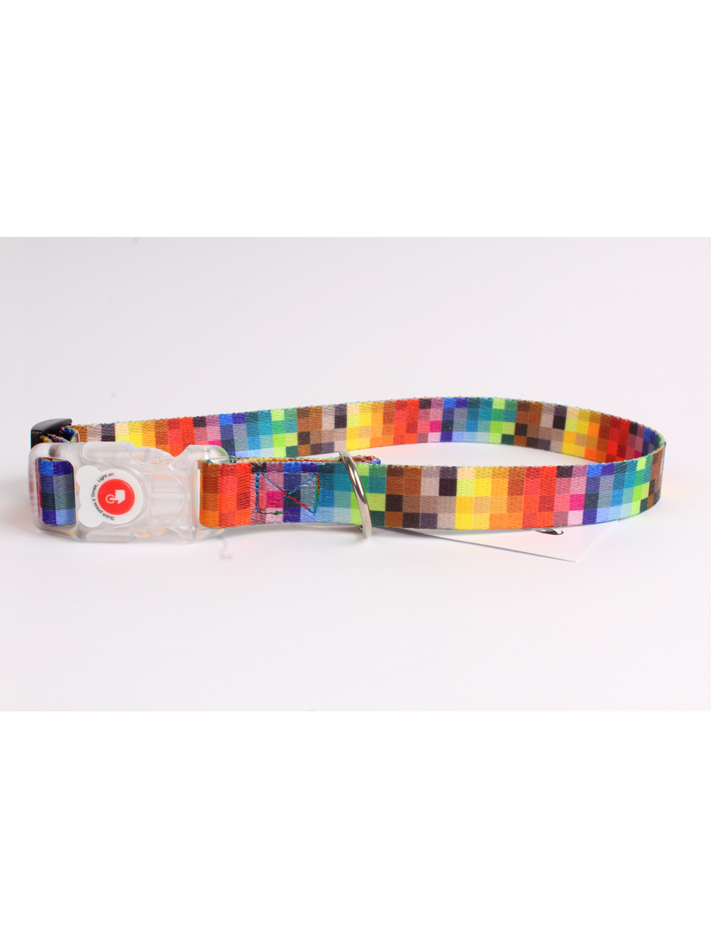 DogStuffs Obroża z klamrą LED 20mm/20-35cm piksele