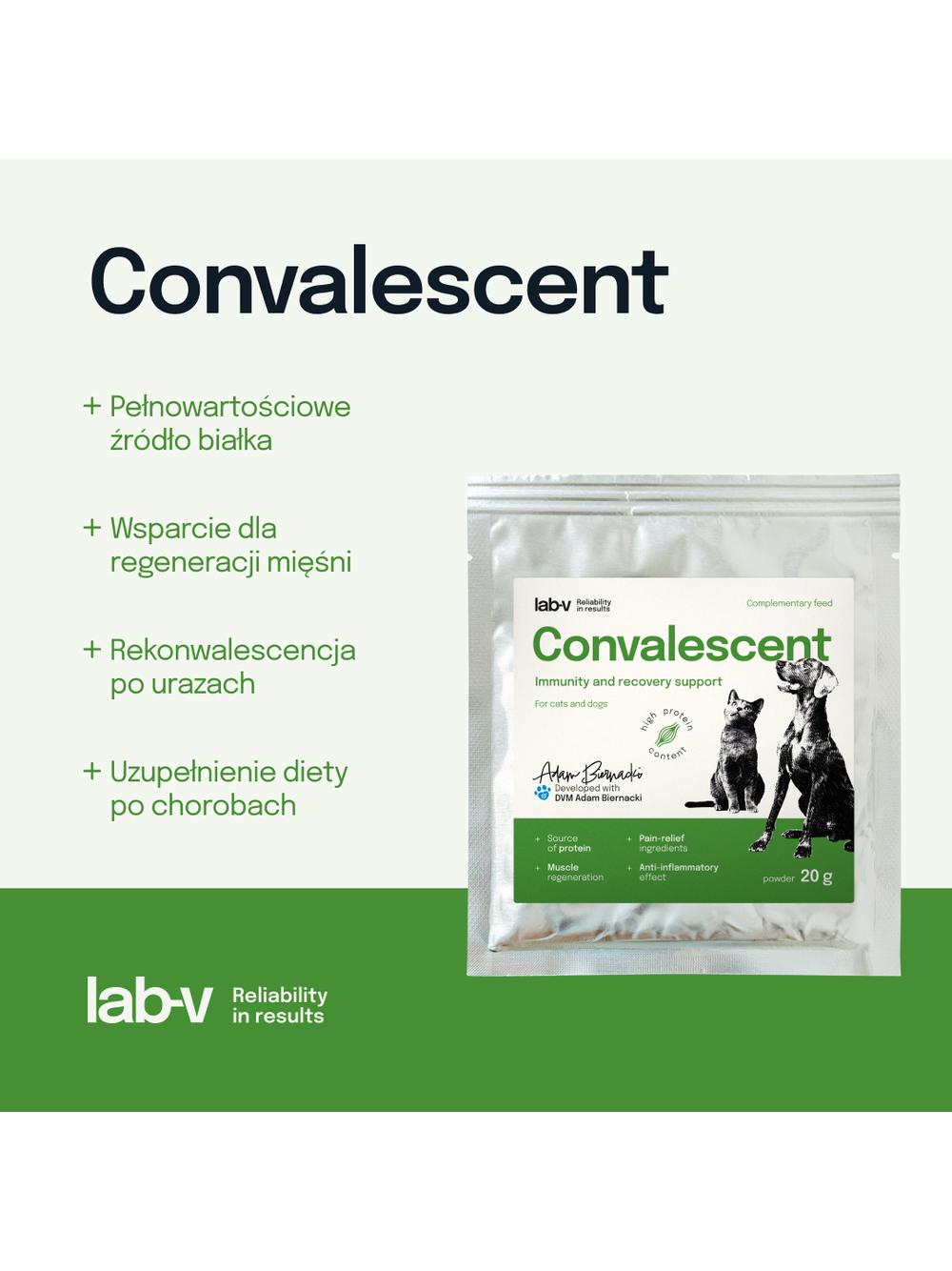 Lab-v Convalescent - karma paszowa dietetyczna dla psów i kotów 20 g