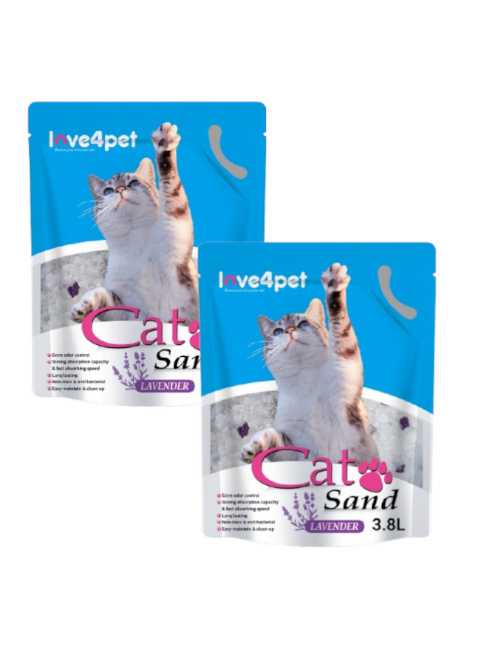 Żwirek Silikonowy dla Kota Cat Sand Lavender 2x3,8l