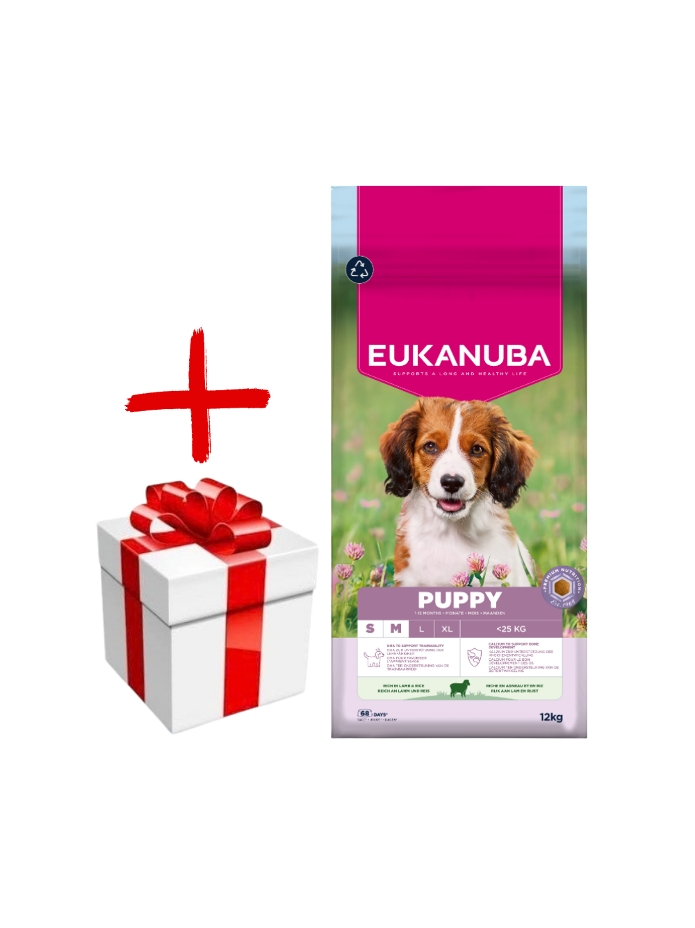 EUKANUBA Puppy&Junior Small/Medium Lamb&Rice 12kg + niespodzianka dla psa GRATIS!