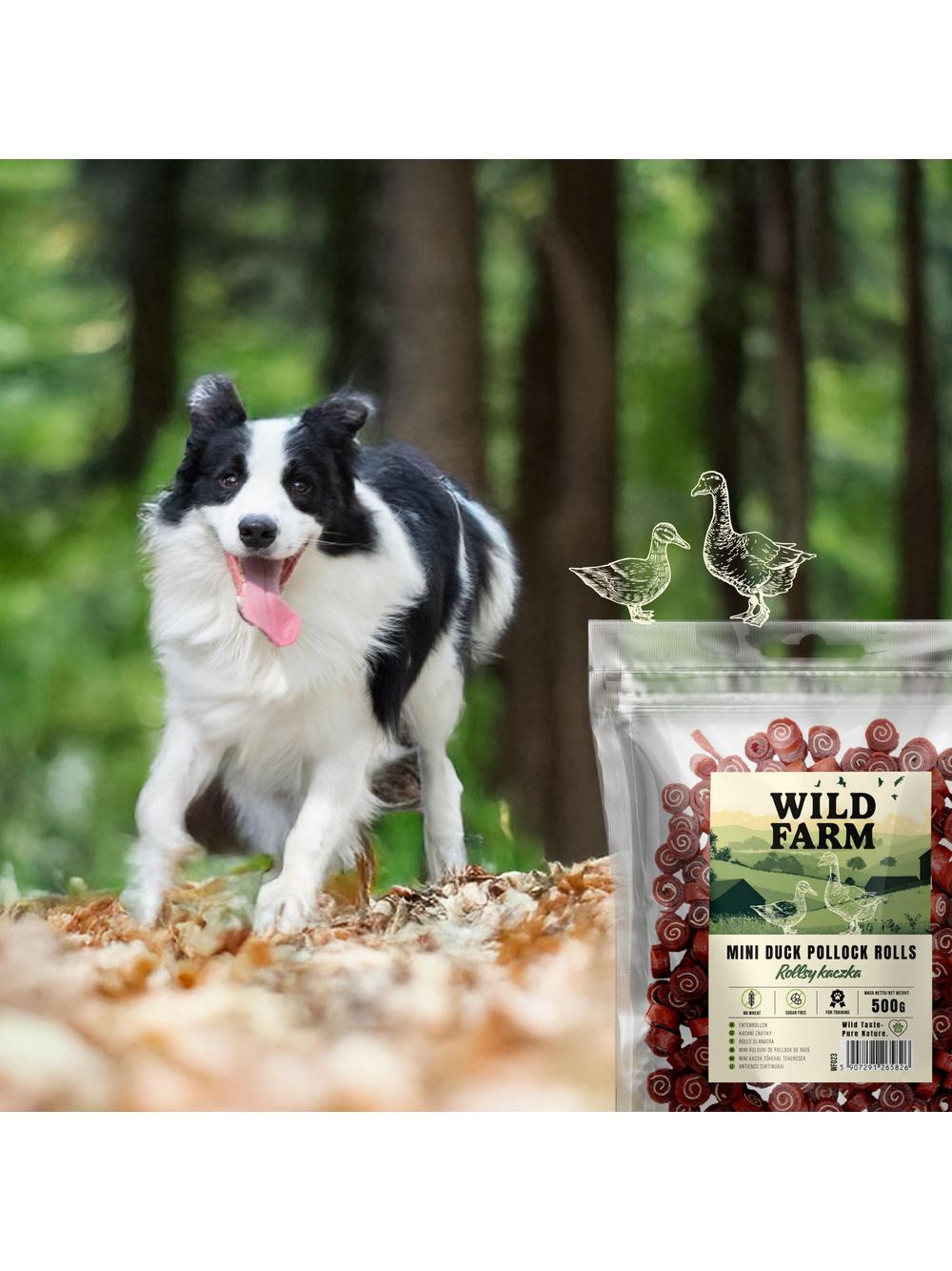 WILD FARM rollsy kaczka 500g przysmak dla psa