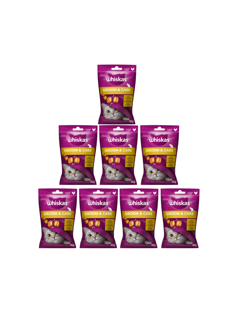 WHISKAS Zdrowy Blask 8x45g - przysmak dla kota, z kurczakiem